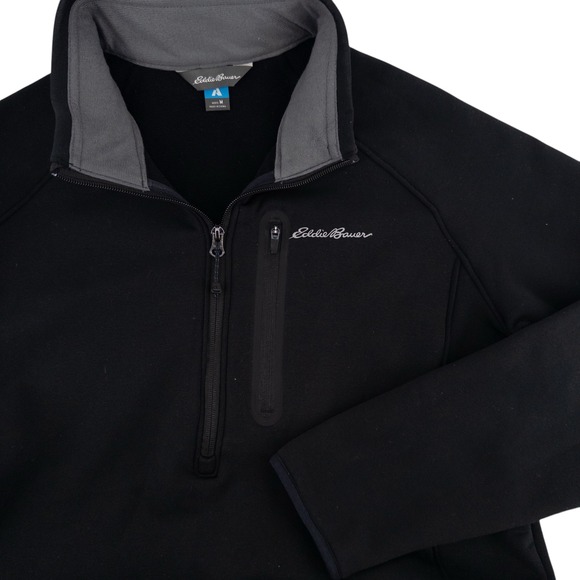 Eddie Bauer Other - Eddie Bauer‎ Mens Medium First Ascent Fleece Pullover Black Quarter Zip Jacket